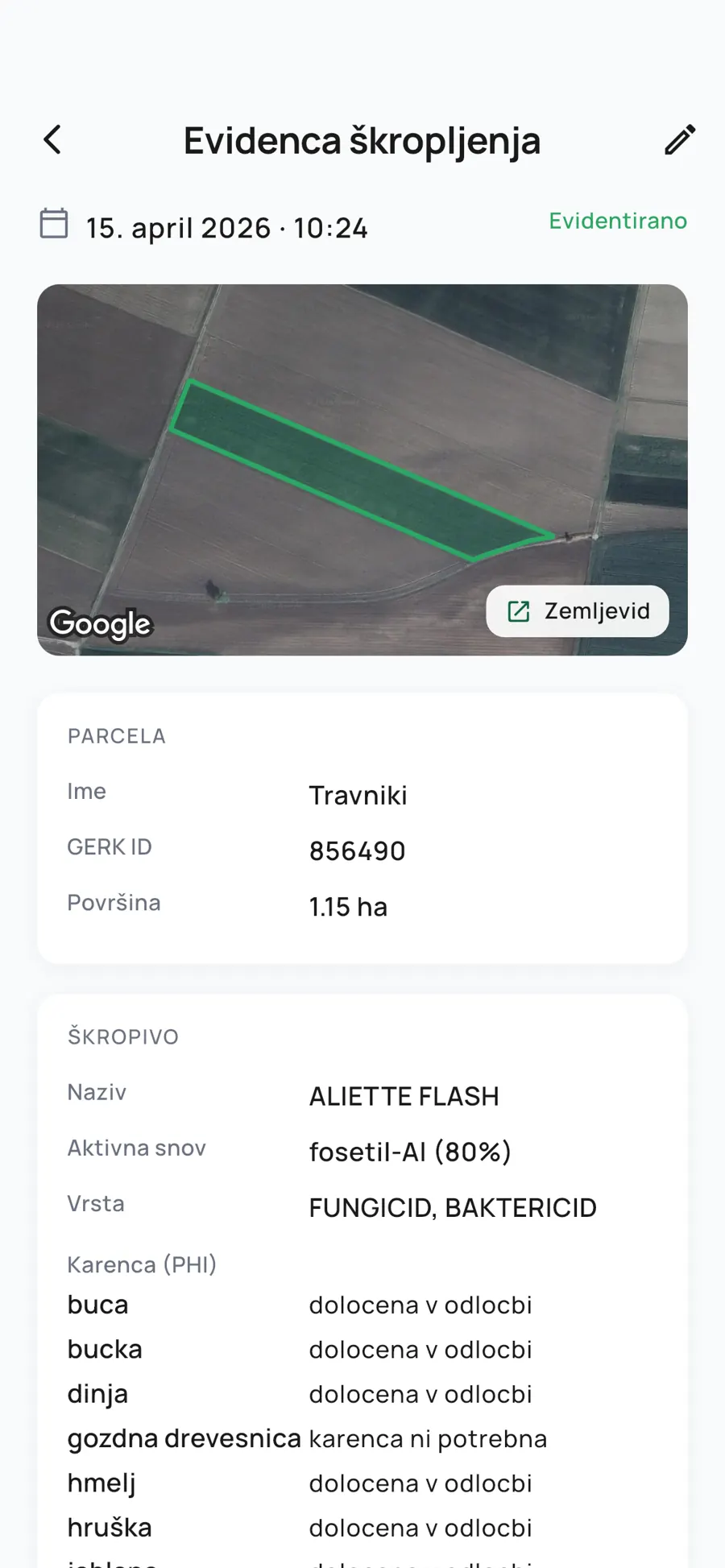 Zapis lahko dopolniš, ko vidiš rezultat