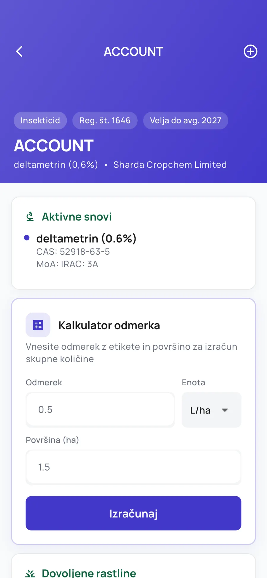 Poraba sredstva je izračunana takoj